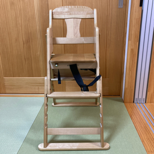 木製折りたたみ　ハイ・ローチェア　テーブルつき