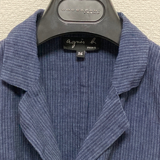 agnes b 麻100%テーラードジャケットの画像