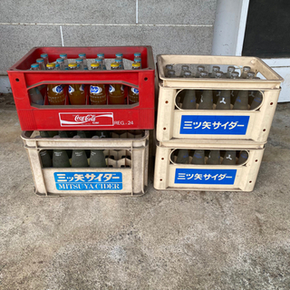 当時物☆コカコーラ / 三ツ矢サイダー ケース 箱 瓶 王冠 ヴ...