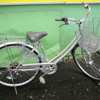 27インチ 自転車　6段切替　LEDオートライト　シティサイクル...