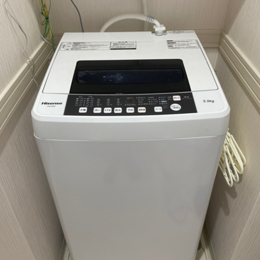 【格安出品】全自動洗濯機 5.5キロ 風乾燥付き【2019年製】