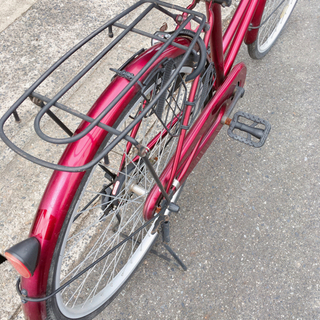 自転車✨ママチャリ✨26インチ　ワインレッド✨鍵あり✨当店で防犯登録できちゃいます♪✨中古品の画像