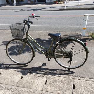 自転車✨ママチャリ✨26インチ　ダークグリーン✨鍵あり✨お店で試...