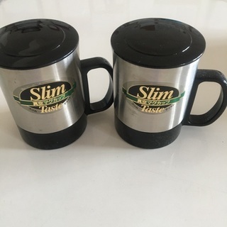 新品未使用　ステンレス　蓋付き　マグカップ　２つの画像