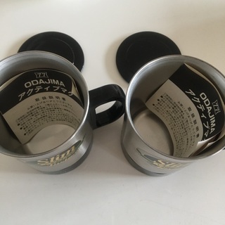 新品未使用　ステンレス　蓋付き　マグカップ　２つの画像