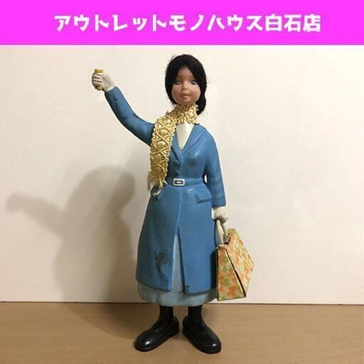 希少？ 1964年 ディズニー ゼンマイ 女の子 女性 人形 フィギュア 水色コート 詳細不明 欠品あり ヴィンテージ ☆ 札幌市 白石区 東札幌 ☆ アウトレットモノハウス