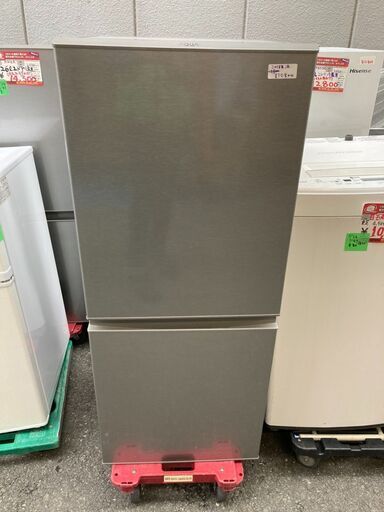 ☆中古 激安！！￥10,800！！＜お買得！＞AQUA　アクア　126㍑2ドア冷蔵庫　AQR-13G(S)型　幅48cmｘ奥行56cmｘ高さ116cm　【BBI196】