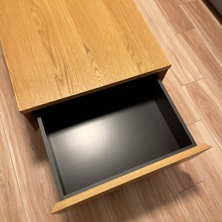 美品！引き出し付き　センターローテーブル　高級 モリタインテリア、オークカラーの画像