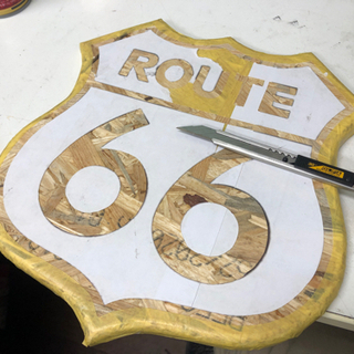 ①ウォールサイン ルート66 ハンドメイドの画像