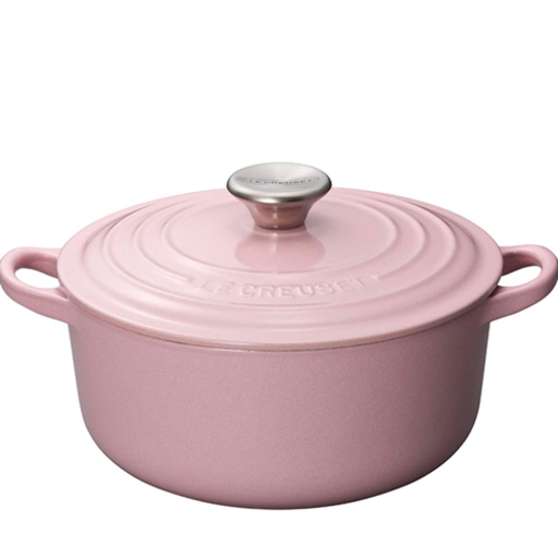 ル・新品未使用  クルーゼ(Le Creuset) 鋳物 ホーロー 鍋ココット・ロンド18 cmシフォンピンク ガス IH オーブン 対応 【日本正規販売品】