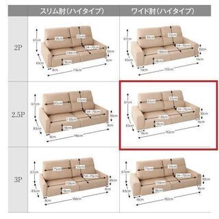 あんしん決済・分割払い可　未使用訳あり　フロアローソファ　2.5人掛け　2.5P　背もたれロータイプ　ワイド肘　アイボリーファブリックの画像