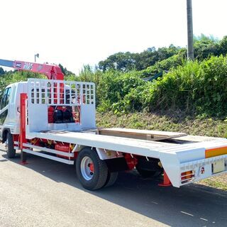 【T-0038】三菱 FK618J ふそうファイター ハイジャッキ セルフローダー 2,000kg ローダー 3段フックインクレーンユニック 車検付き 茨城県の画像