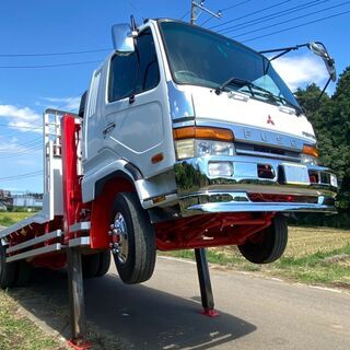 【T-0038】三菱 FK618J ふそうファイター ハイジャッキ セルフローダー 2,000kg ローダー 3段フックインクレーンユニック 車検付き 茨城県の画像