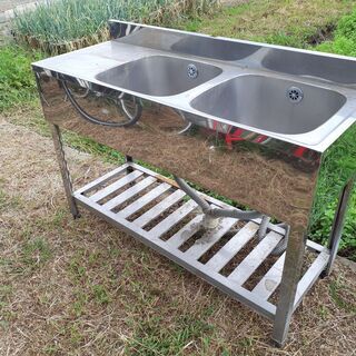 ステンレス シンク 2槽 流し台 業務用 現状品 NJ-0091...