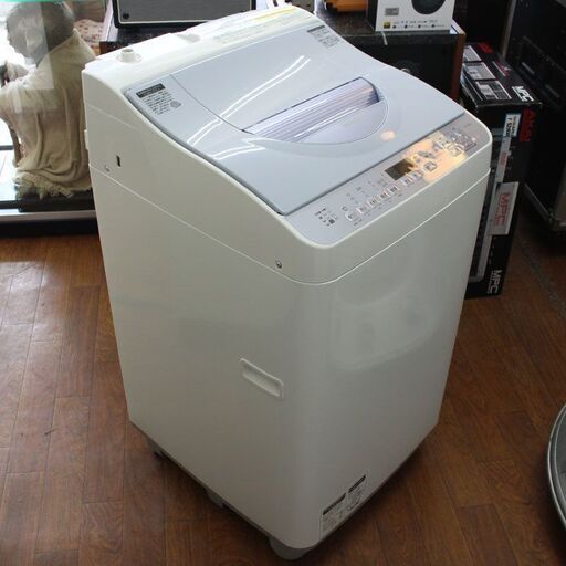 札幌市内配送無料 3ヶ月保証 16年製 シャープ 乾燥機能付き 全自動洗濯機 5.5kg ES-TX550-A