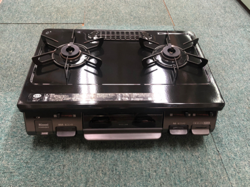 【リサイクルサービス八光　田上店　安心の3か月保証　配達・設置OK】リンナイ ガステーブル 水がいらない片面焼グリル プロパンガスLPG用 左強火力 ブラック色 KGM64BK2L(LPG)