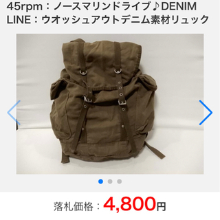 45pm ノースマリンドライブリュックの画像