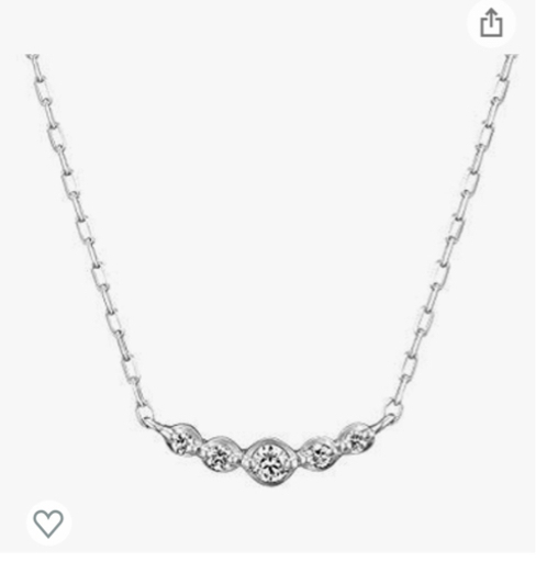 4℃ ダイヤモンドネックレス　k10 ホワイトゴールド