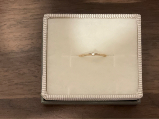 ete  K10 ダイヤモンド　ピンキーリング　イエローゴールド