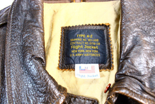 米国産 flight jacket 【フライト ジャケット】 TYPE a2 サイズM