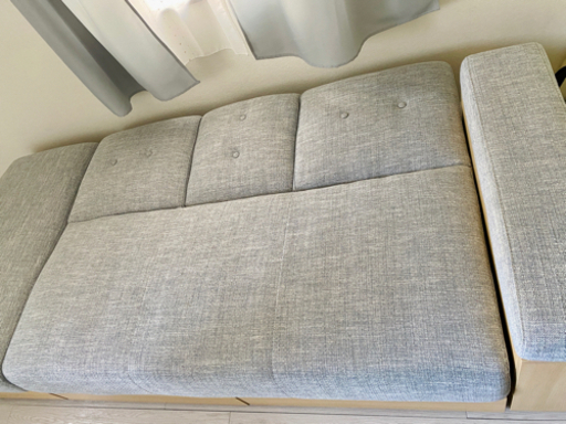 【引き取り限定】多機能ソファーベッド グレー 収納付き