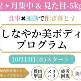 完全オンライン！2ヶ月集中見た目−5kg!食事と運動で削ぎ落とす...