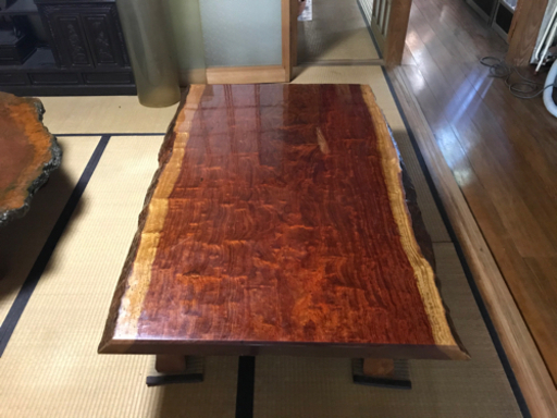 テーブル　一枚板　花梨　長方形