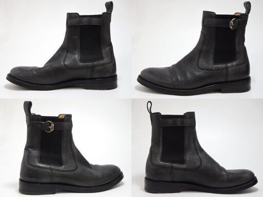 新春セール開催29,800円を25,000円GUCCI 本革 ブーツ レザー メンズ ブラック系 サイズ 9 約28㎝ ショートブーツ