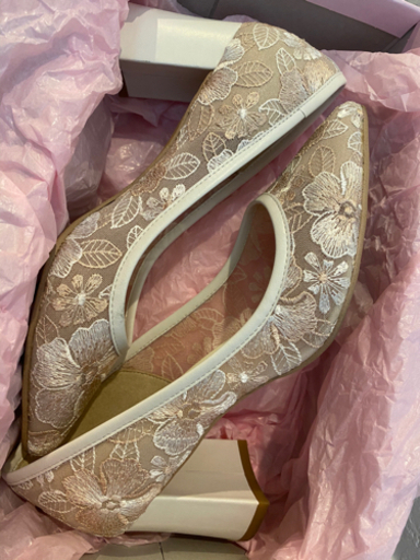 DIANA白レースハイヒール　22cm