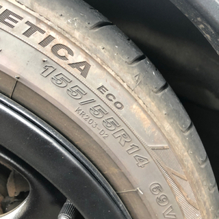 14インチ6j+42 鉄チンホイール、タイヤ4本セットの画像