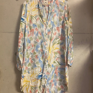 GANESH リネン 長袖シャツワンピース 今月末まで