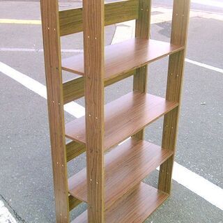 ☆4段 本棚 幅61.5 スリム 奥行29×高さ117cm シェルフ 木目 札幌 東区 北20条店の画像