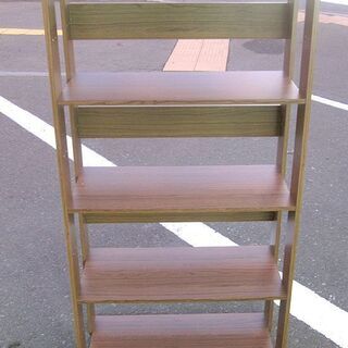 ☆4段 本棚 幅61.5 スリム 奥行29×高さ117cm シェルフ 木目 札幌 東区 北20条店の画像