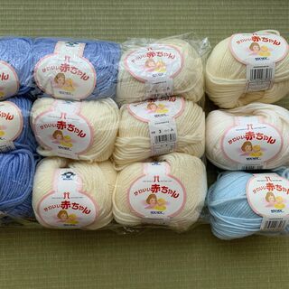 【3玉追加】ハマナカ毛糸　赤ちゃん用　12玉　5～6号　の画像