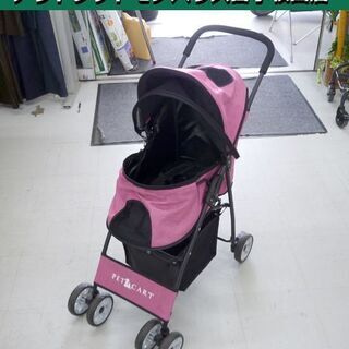 ペットカート 幅43.5×奥行74×高93㎝ ピンク×ブラック ...