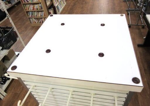 J-AXIS 店舗販促什器 直径38×高143cm 正方形 回転式 ディスプレイ棚 フック付き 店舗什器 スチールラック 札幌 厚別店