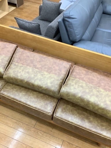 3人掛けソファー　UNICO(ウニコ) ブラウン　レザー　アルベロ　幅180cm 高さ80cm 奥行77.5cm