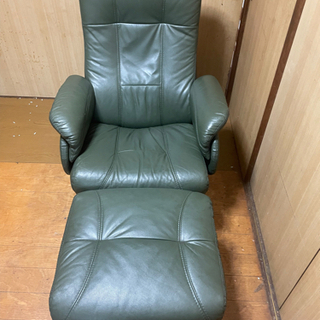 リクライニングチェア 一人掛け ソファ オットマン ソフトレザー...