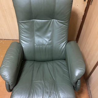 リクライニングチェア 一人掛け ソファ オットマン ソフトレザー リラックスチェアの画像