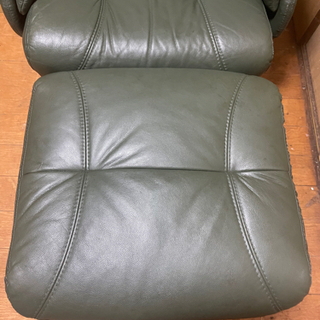 リクライニングチェア 一人掛け ソファ オットマン ソフトレザー リラックスチェアの画像
