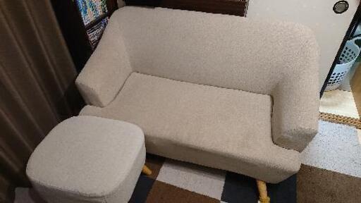 二人がけソファ、白、引っ越しに伴う処分
