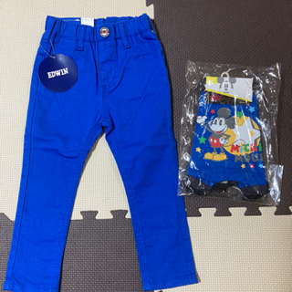 新品タグ付✨男児100✨EDWIN✨ズボン✨Disney✨綿パンツ