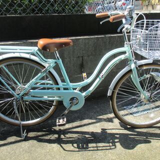 自転車　24インチ　ミントグリーン　オートライト