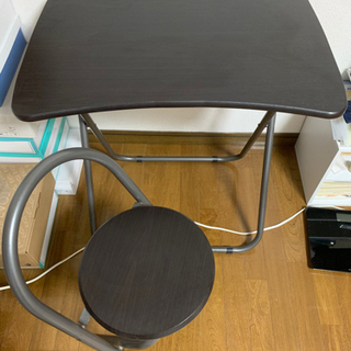 山善　デスク  チェア　セット　机　イス　折りたたみの画像