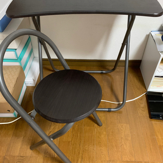 山善　デスク  チェア　セット　机　イス　折りたたみ