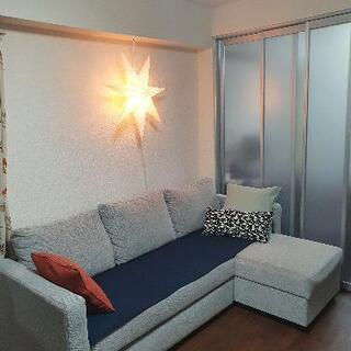 ニトリのカウチソファー・ソファベッド（美品）　◆収納付き