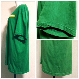 ꒰NIKE꒱ヴィンテージ Tシャツ SWOOSHロゴ マーク緑黄色LサイズOKの画像