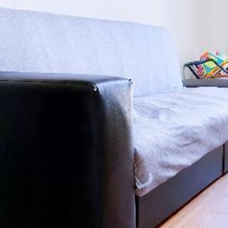 ソファーカバー付き 収納たっぷりソファーベッド