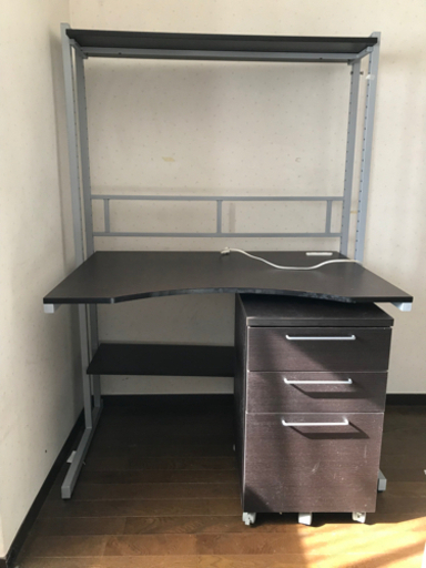 パソコンラック(可動式引き出し付き)テレワークにも使える