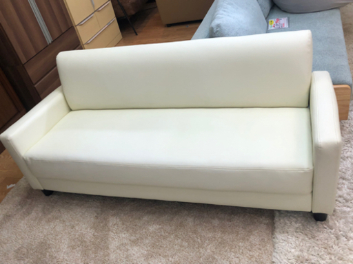 【リサイクルサービス八光　田上店　配達・設置OK】ホワイト　3人掛けソファ